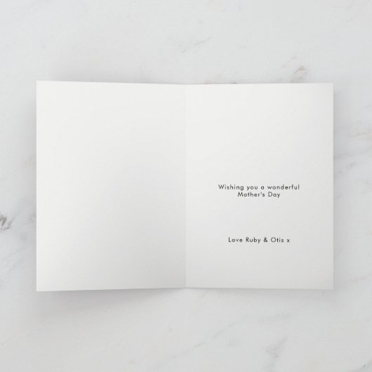 Moederdag | Foto Best Mam Modern Minimalist Kaart (Binnen)