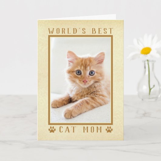 Moederdag-foto 'Beste kattenmoeder ter wereld, gou Kaart (Kleine Plant)