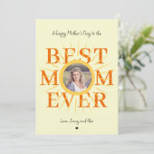 Moederdag foto beste mama ooit typografie kaart (Staand voorkant)