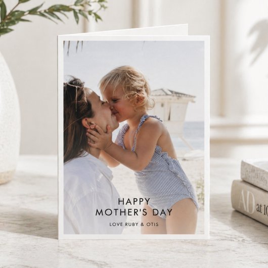 Moederdag | Foto Beste Moeder Modern Minimalistisc Kaart