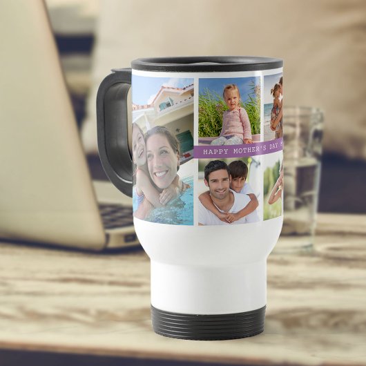Moederdag Foto collage 6 Foto's en jaar Reisbeker