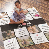 Moederdag foto collage met beste mam citaten fleece deken