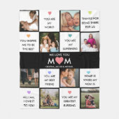 Moederdag foto collage met beste mam citaten fleece deken (Voorkant)