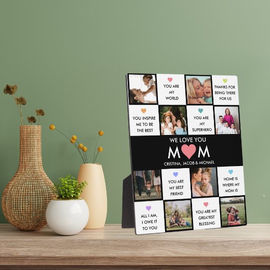 Moederdag foto collage met beste mam citaten fotoplaat