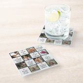 Moederdag foto collage met beste mam citaten glazen onderzetter (Schuin)