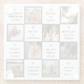 Moederdag foto collage met beste mam citaten glazen onderzetter (Achterkant)