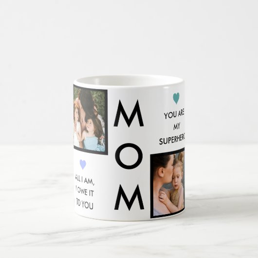 Moederdag foto collage met beste mam citaten koffiemok (Center)