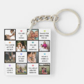 Moederdag foto collage met beste mam citaten sleutelhanger (Achterkant)