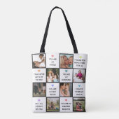 Moederdag foto collage met beste mam citaten tote bag (Achterkant)