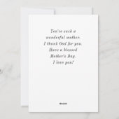 Moederdag Foto Dit is de Dag Christelijke Bijbel Feestdagenkaart (Achterkant)