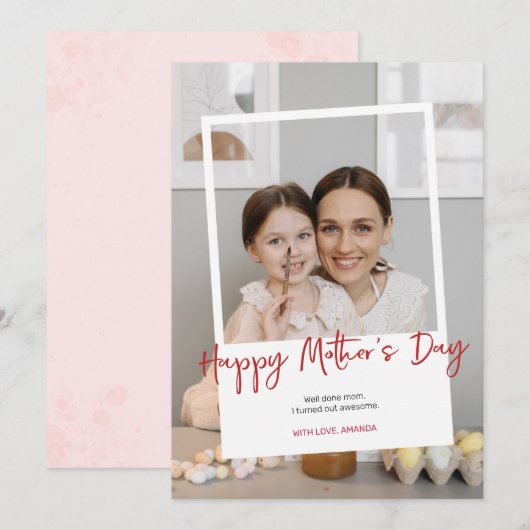 Moederdag Foto Feestdagenkaart (Voorkant / Achterkant)