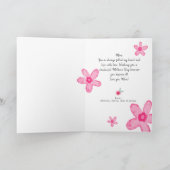 Moederdag Foto Floral Pink Greeting Kaart (Binnen)