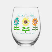 Moederdag Foto Garden Wijnglas Zonder Voet (Achterkant)