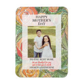 Moederdag Foto Gift  Floral Rozen Magneet (Verticaal)