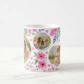 Moederdag Foto Keepsake Waterverf Bloemen Roze Koffiemok (Center)