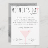 Moederdag Foto: Modern Martini Cocktail Brunch Kaart (Voorkant / Achterkant)