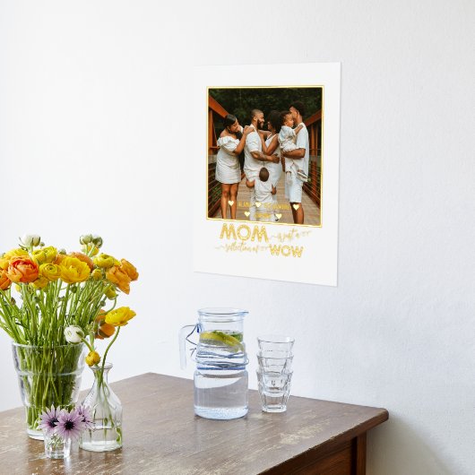 Moederdag Foto, Modern Script Text Gold Silver Folie Afdrukken (Laag (Keuken))