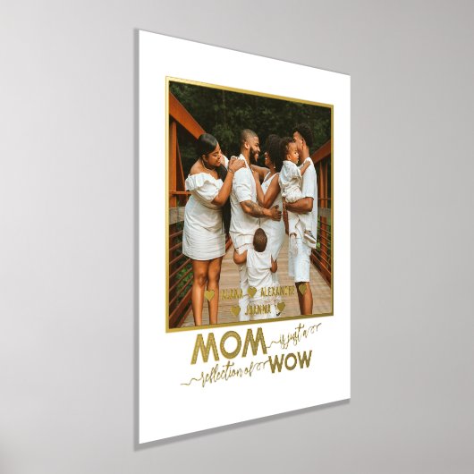 Moederdag Foto, Modern Script Text Gold Silver Folie Afdrukken (Laagn)