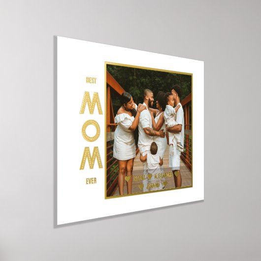 Moederdag Foto, Modern Script Text Gold Silver Folie Afdrukken (Laagn)