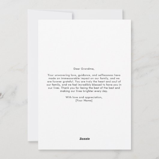 Moederdag Foto Personaliseer Oma Kaart (Achterkant)