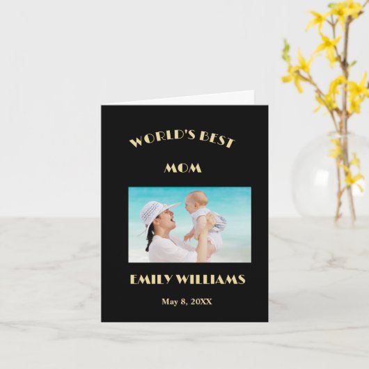 Moederdag foto personaliseren beste moeder ter wer kaart (Gele Bloem)