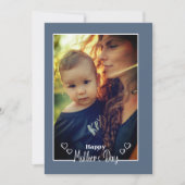 Moederdag foto Vakantiekaart blauw Bedankkaart (Voorkant)