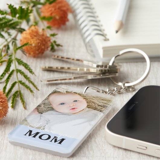 Moederdag Foto van je Mum Key Ring Sleutelhanger (Voorkant Rechts)