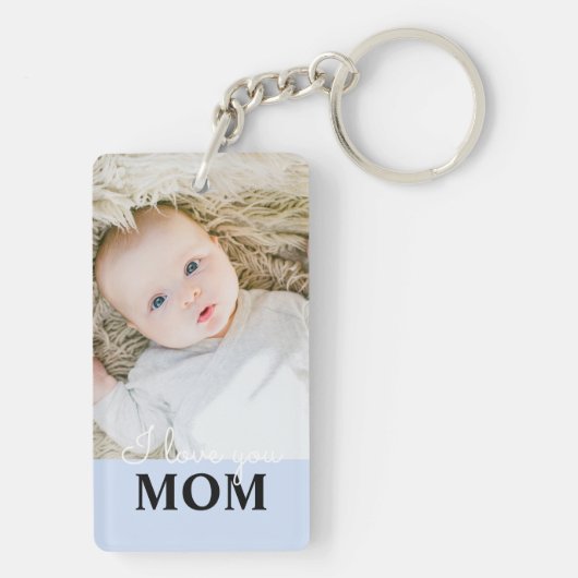 Moederdag Foto van je Mum Key Ring Sleutelhanger (achterkant)