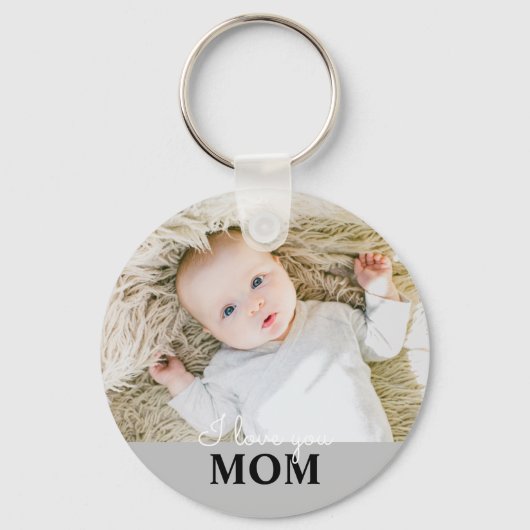 Moederdag Foto van je Mum Key Ring Sleutelhanger (Voorkant)