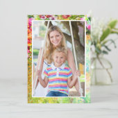 Moederdag Foto Waterverf Land Tuin Naam Feestdagenkaart (Staand voorkant)