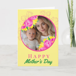 Moederdag Foto & Waterverf Tulpen Kaart