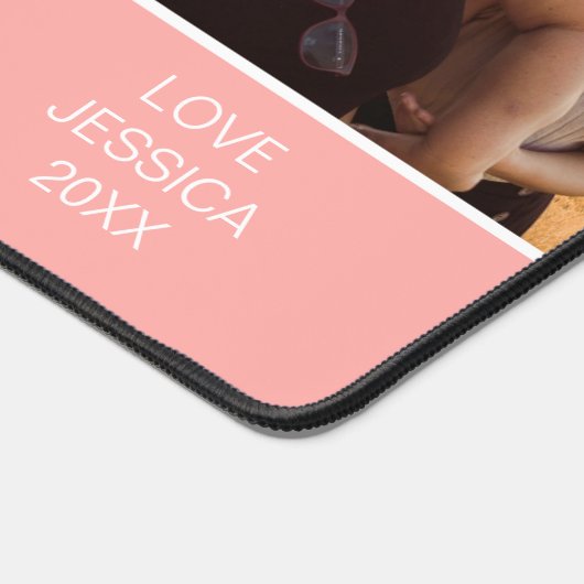 Moederdag Fotocollage Roze Custom Bureaumat (Hoek)
