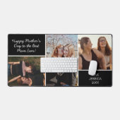 Moederdag Fotocollage Zwart Eenvoudig Aangepast Bureaumat (Keyboard & Muis)
