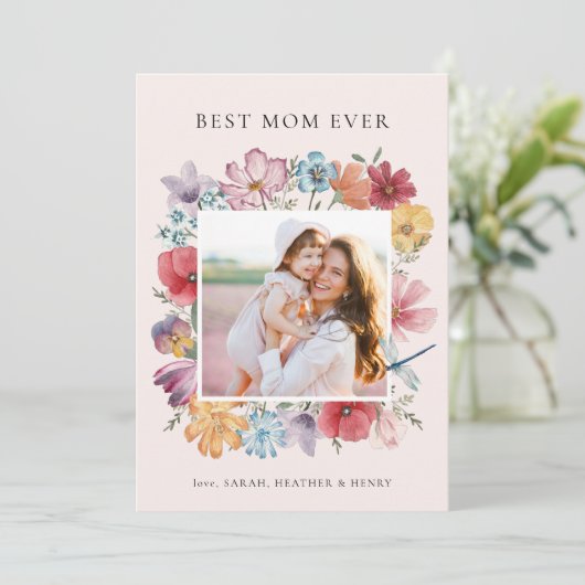 Moederdag Fotokaart Kaart (Staand voorkant)