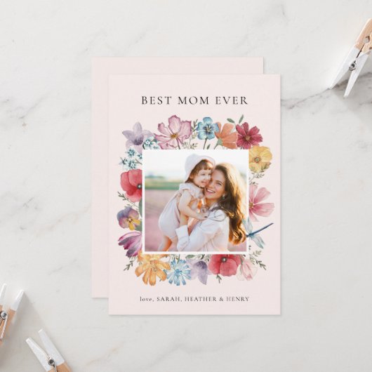 Moederdag Fotokaart Kaart (Voorkant / Achterkant in situ)