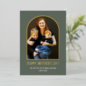 Moederdag fotokaart met echte Folie Uitnodiging (Staand Voorkant)