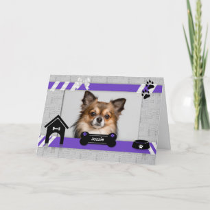 Moederdag Fotokaart Paars van de hond Kaart