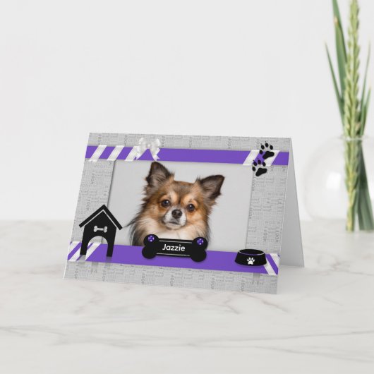 Moederdag Fotokaart Paars van de hond Kaart (Voorkant)