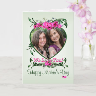 Moederdag Fotokaart Roze Love Blossom Kaart