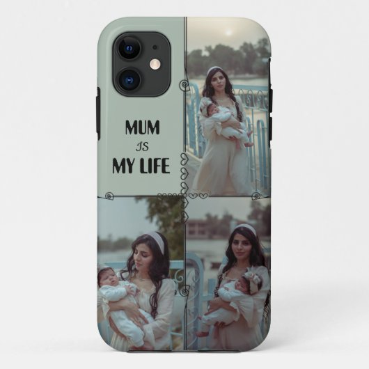 Moederdag Foto's Collage iPhone Case (Achterkant)