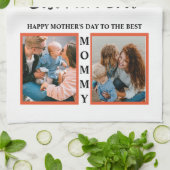 Moederdag foto's tonen collage voor moeder theedoek (Gevouwen)