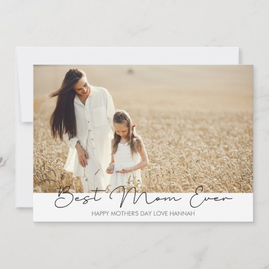 Moederdag Fotoscript modern Feestdagenkaart (Voorkant)