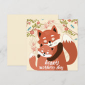 Moederdag Foxes Feestdagenkaart (Voorkant / Achterkant)