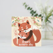 Moederdag Foxes Feestdagenkaart (Staand voorkant)
