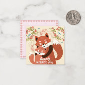 Moederdag Foxes Notitiekaartje (Voorkant / Achterkant in situ)