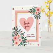 Moederdag Framekaart 'Love You' Kaart (Gele Bloem)