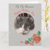 Moederdag Funny Cat Mom Hairball Kaart (Gele Bloem)