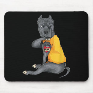 Moederdag Funny Dog Pitbull I Love Mom Tattoo Gi Muismat