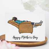 Moederdag Funny Mam Aslapen met Boek