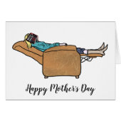 Moederdag Funny Mam Aslapen met Boek (Voorkant Horizontaal)